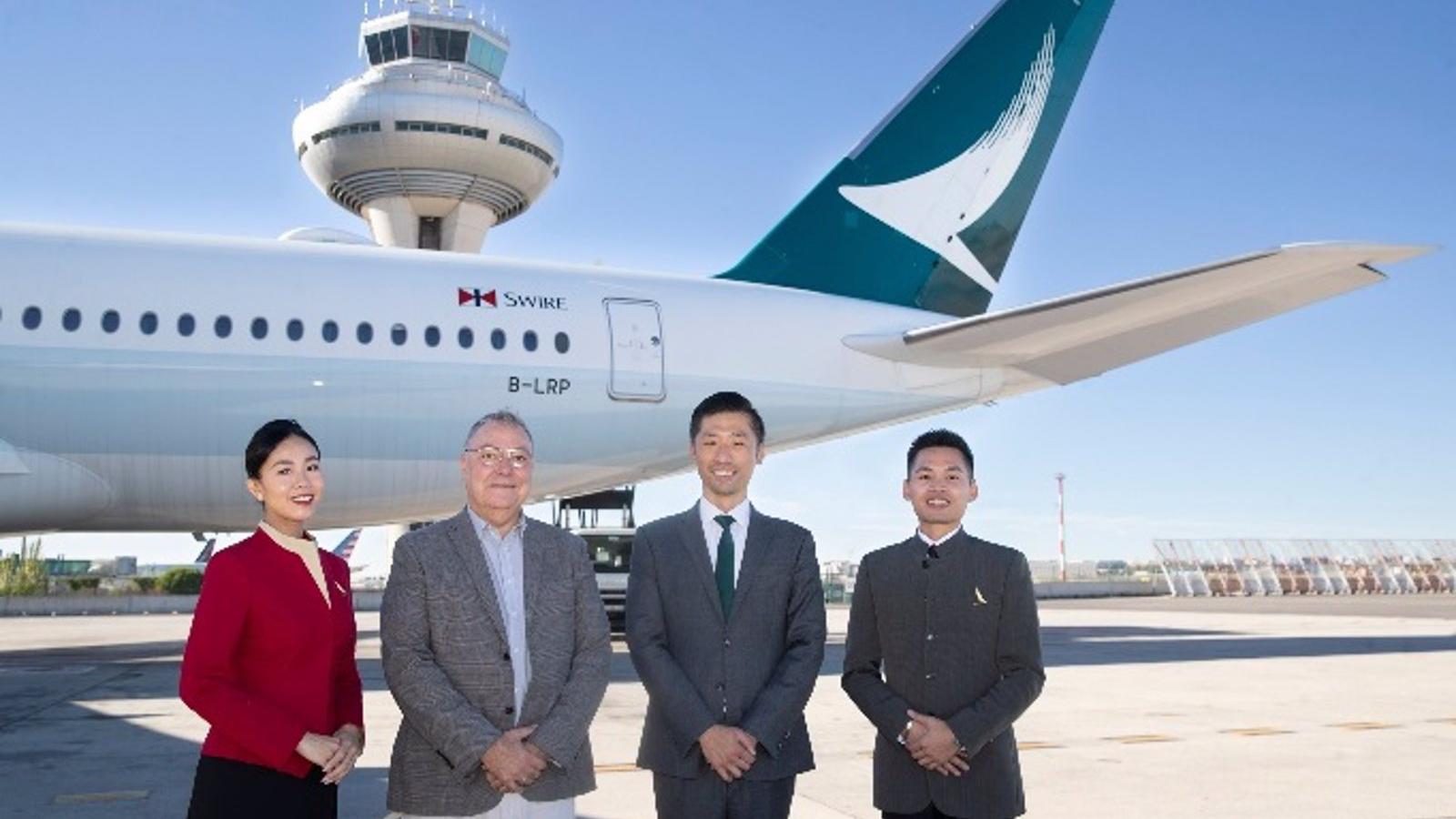 Cathay Pacific reanuda sus vuelos a España desde la pandemia tras un vuelo inaugural desde Madrid