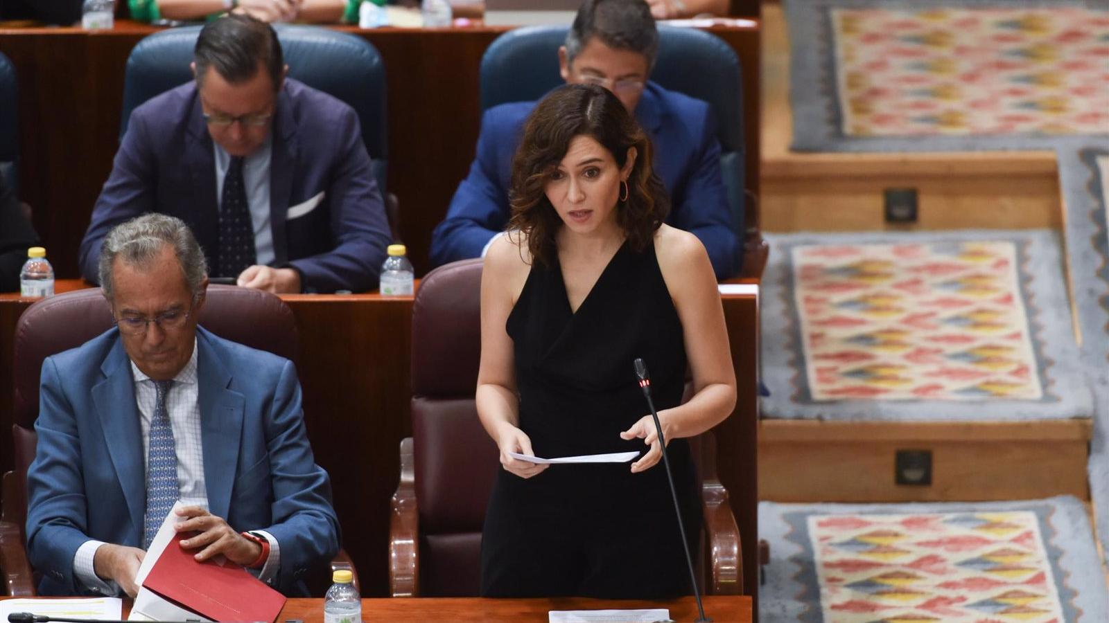 Díaz Ayuso acusa a Unidas Podemos de tener "un problema con la riqueza" y de "no soportar a la gente que genera empleo"