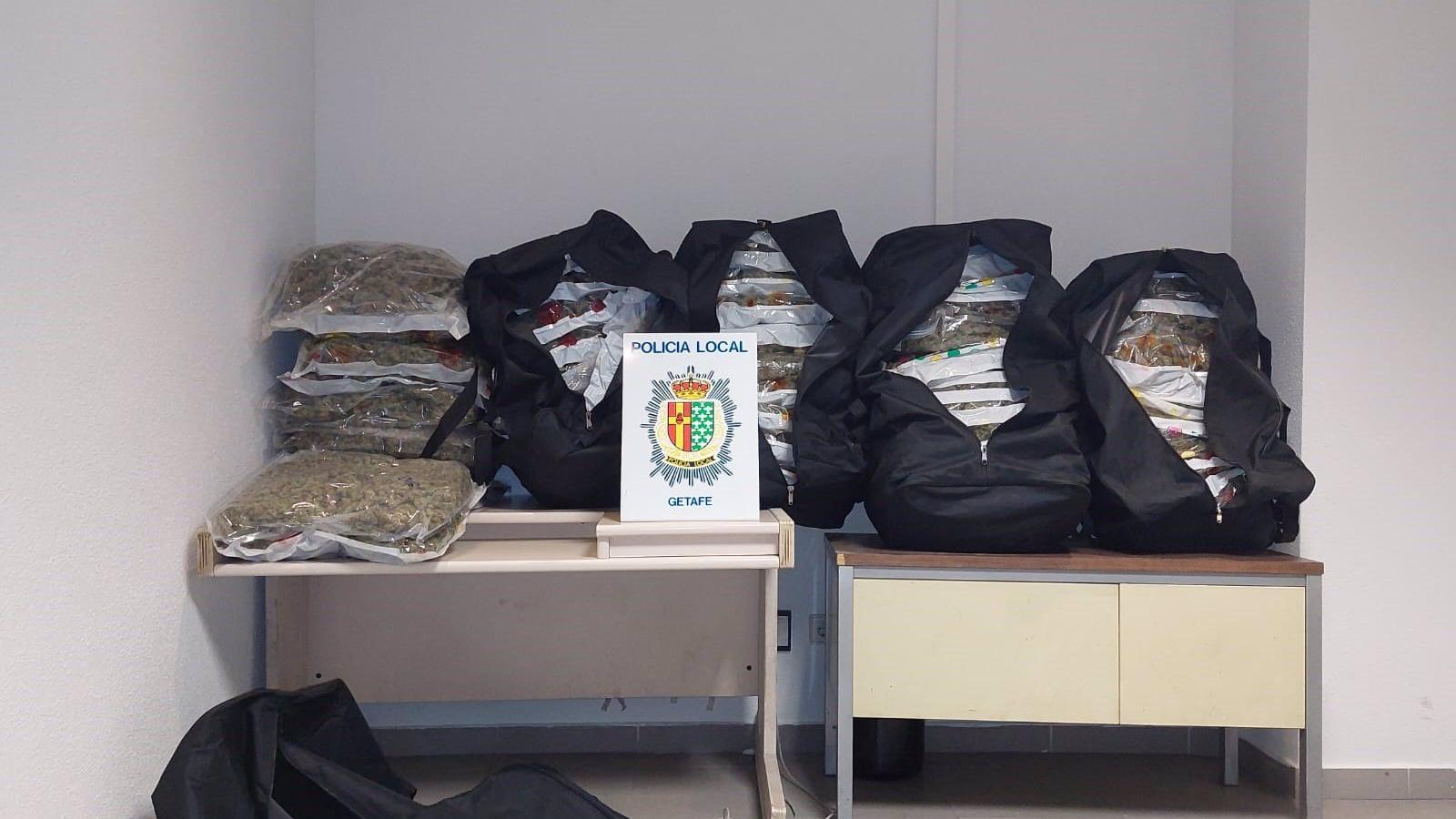 Detenido en Getafe un hombre que huía con 60 kilos de marihuana tras una persecución policial con ayuda vecinal