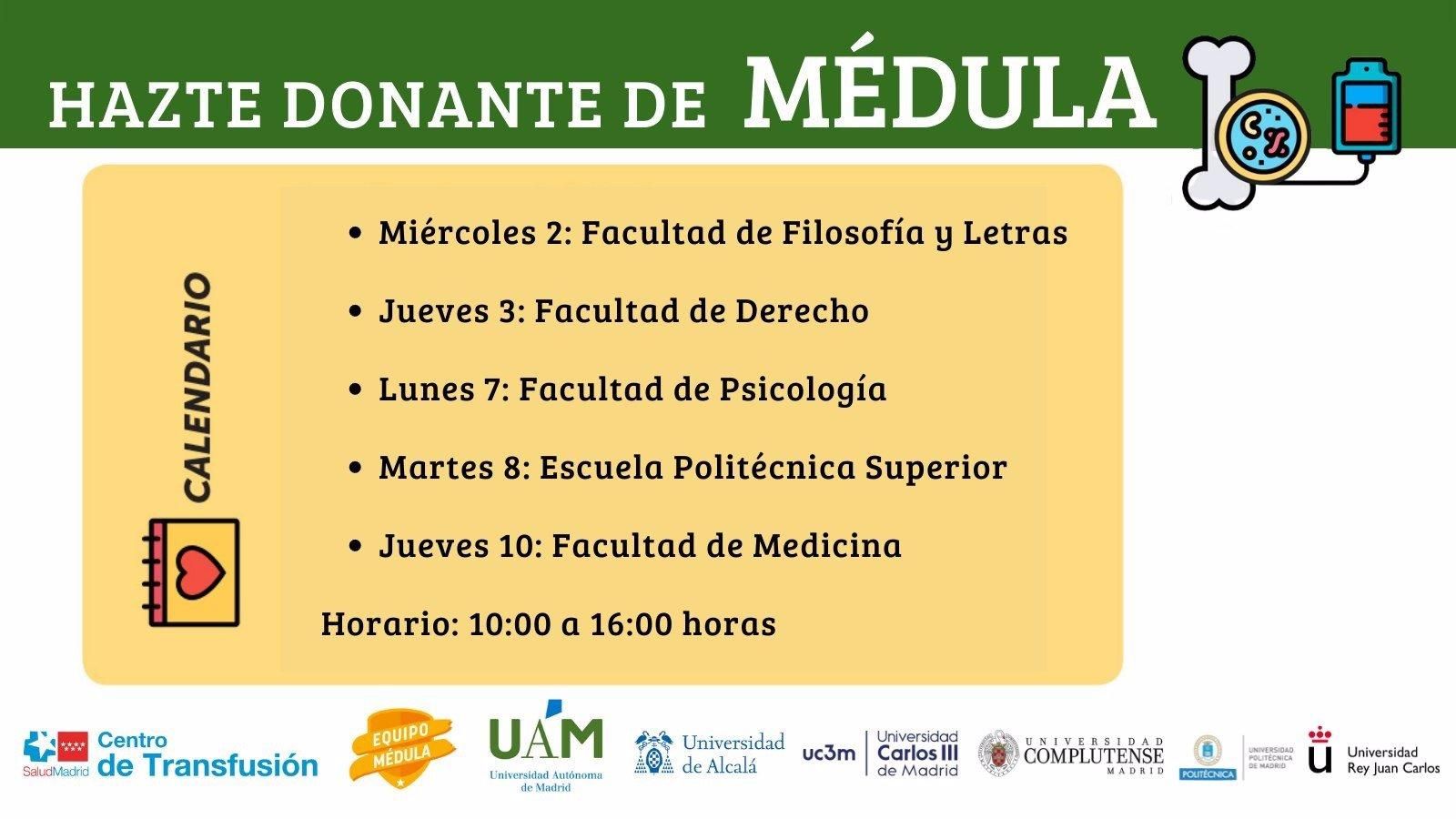 La Universidad Autónoma arranca el miércoles su campaña de donación de médula ósea