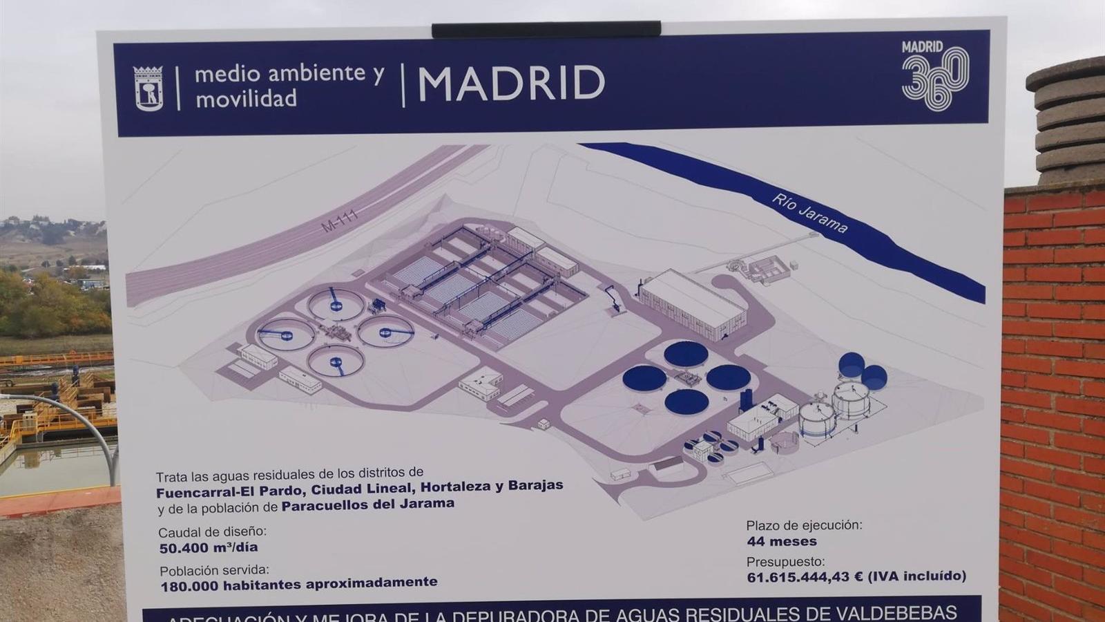 La depuradora de Valdebebas será reformada en su totalidad y se eliminará el vertido de nitrógeno y fósforo al río