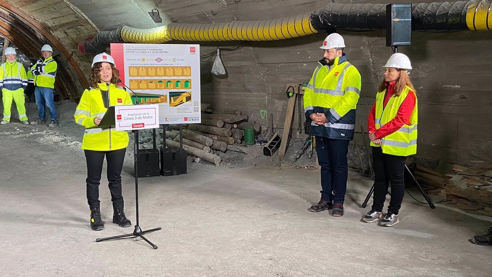 Las obras de la prolongación de la Línea 3 de Metro hasta El Casar en Getafe concluirán a finales del próximo año