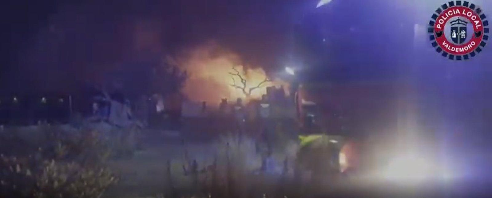 Cuatro personas atendidas en el fuego de una infravivienda en Valdemoro