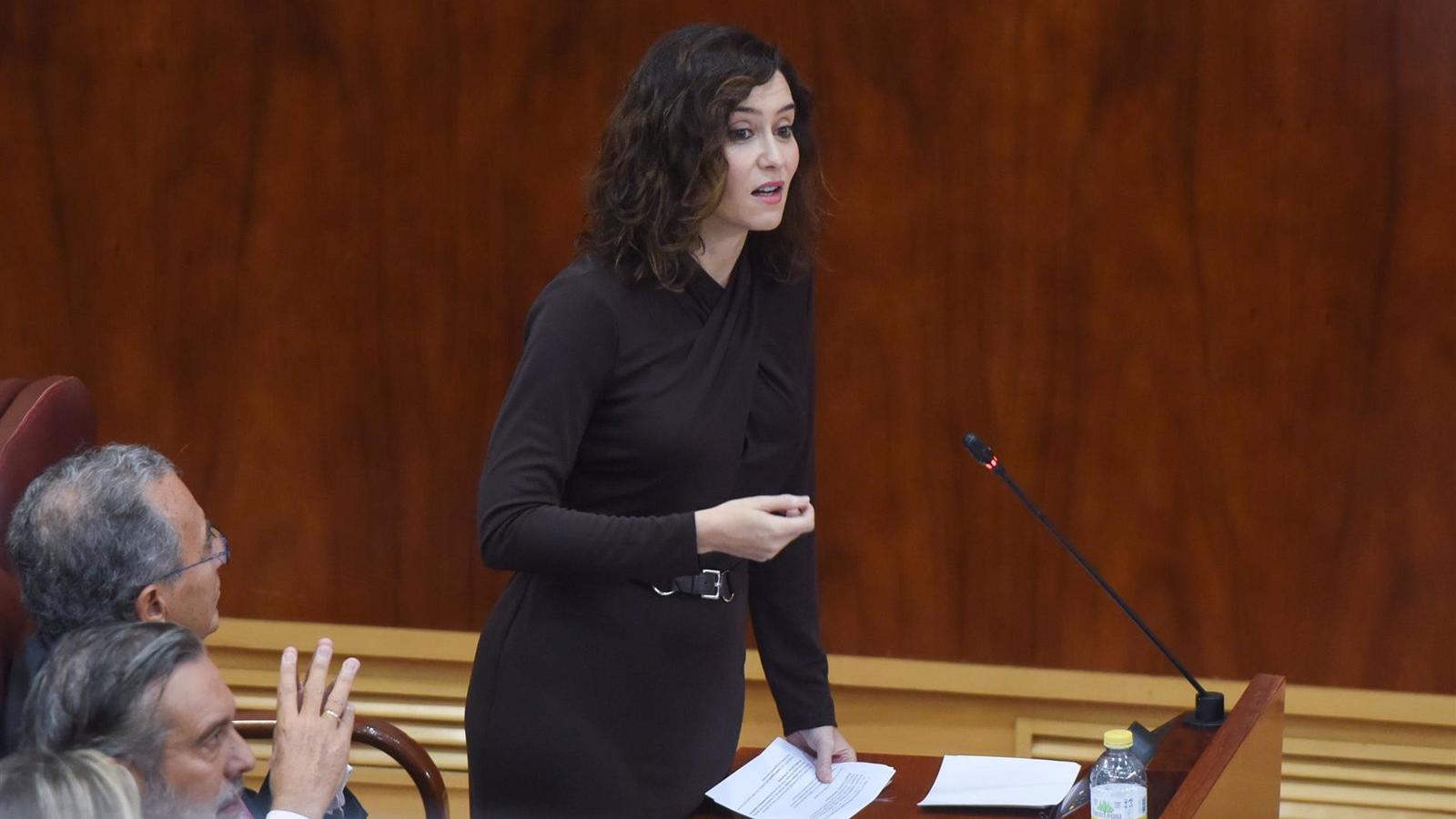 Díaz Ayuso recuerda que Vox presentó tarde sus enmiendas a los Presupuestos y que "un tercio" tenían defectos