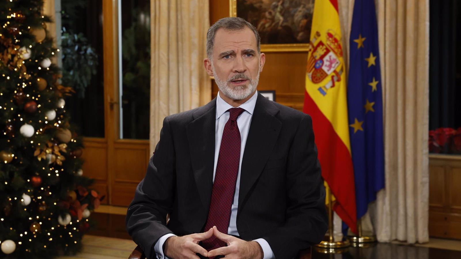 El mensaje navideño de Felipe VI registra 6,7 millones de espectadores, 1,2 millones menos que en 2021