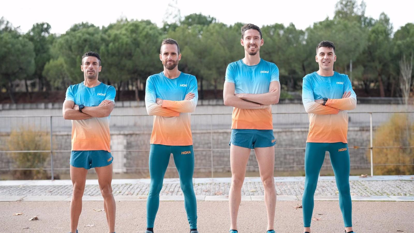 Yago Rojo, Sebas Martos, Andreu Blanes, Lidia Campo y Álex Jiménez, equipo de Hoka en España