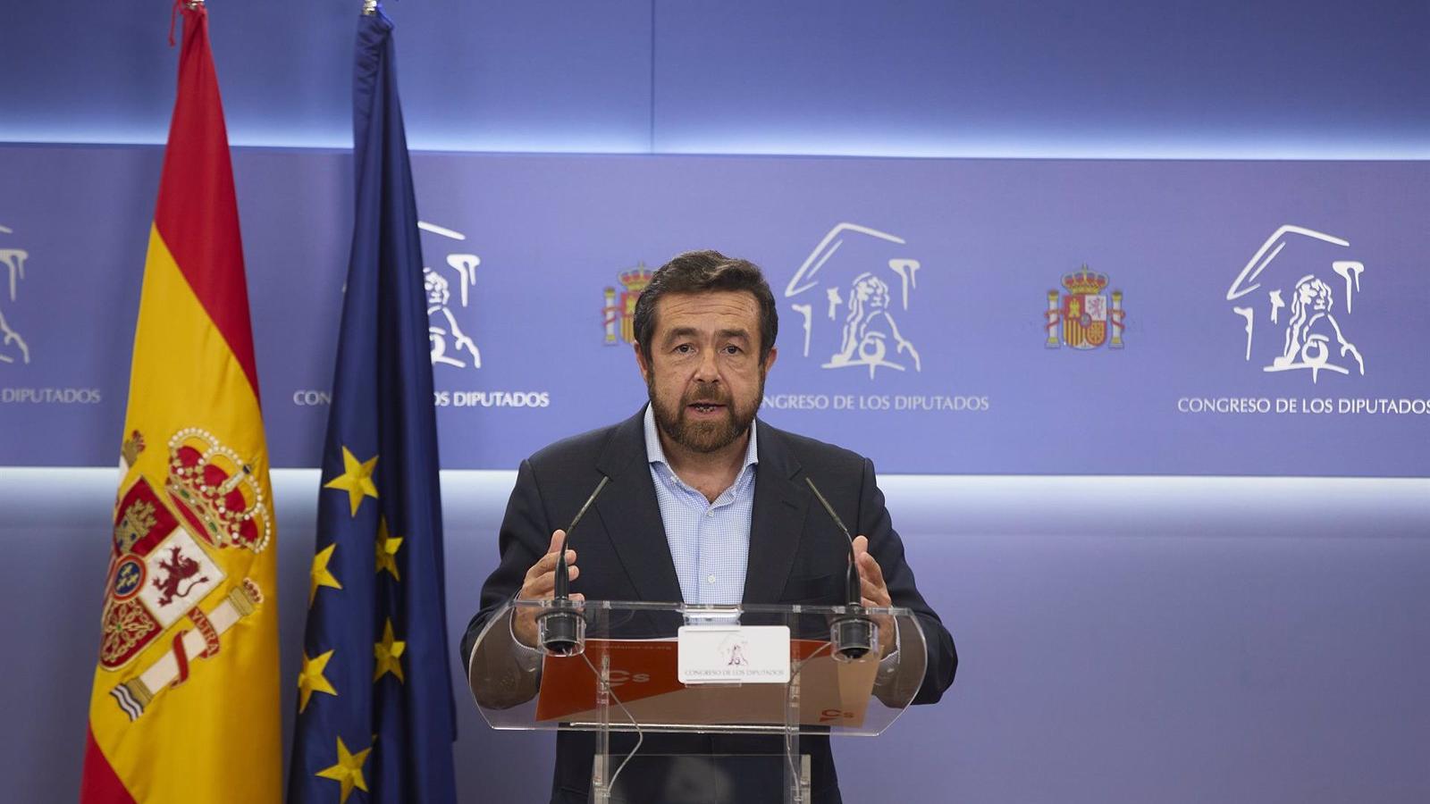 El diputado de Cs Miguel Gutiérrez deja sus cargos orgánicos en Madrid en rechazo a "los deseos personales" de Villacís