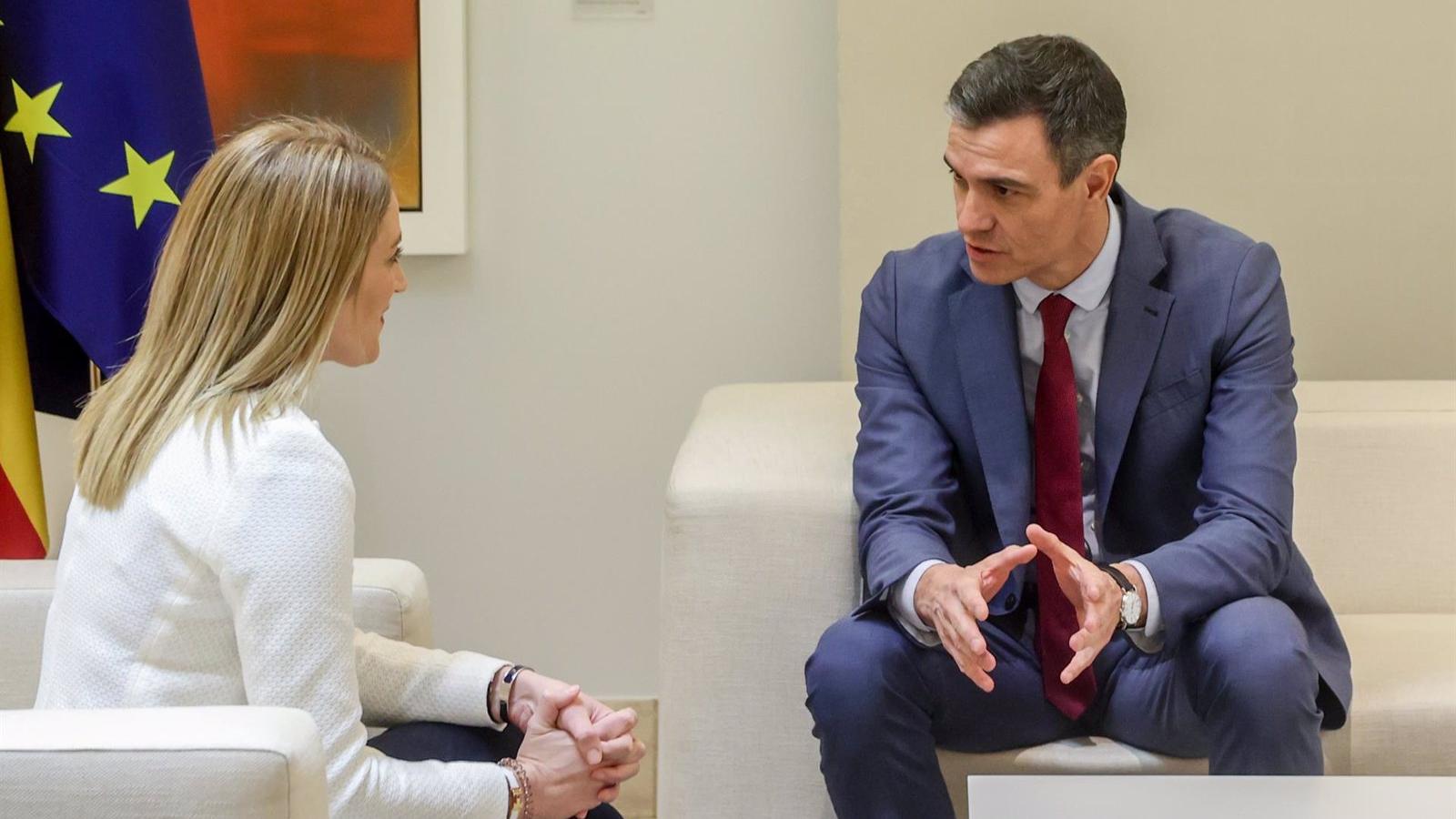 Sánchez manda una carta a la presidenta del Parlamento Europeo para apoyar a Madrid como sede europea contra el blanqueo