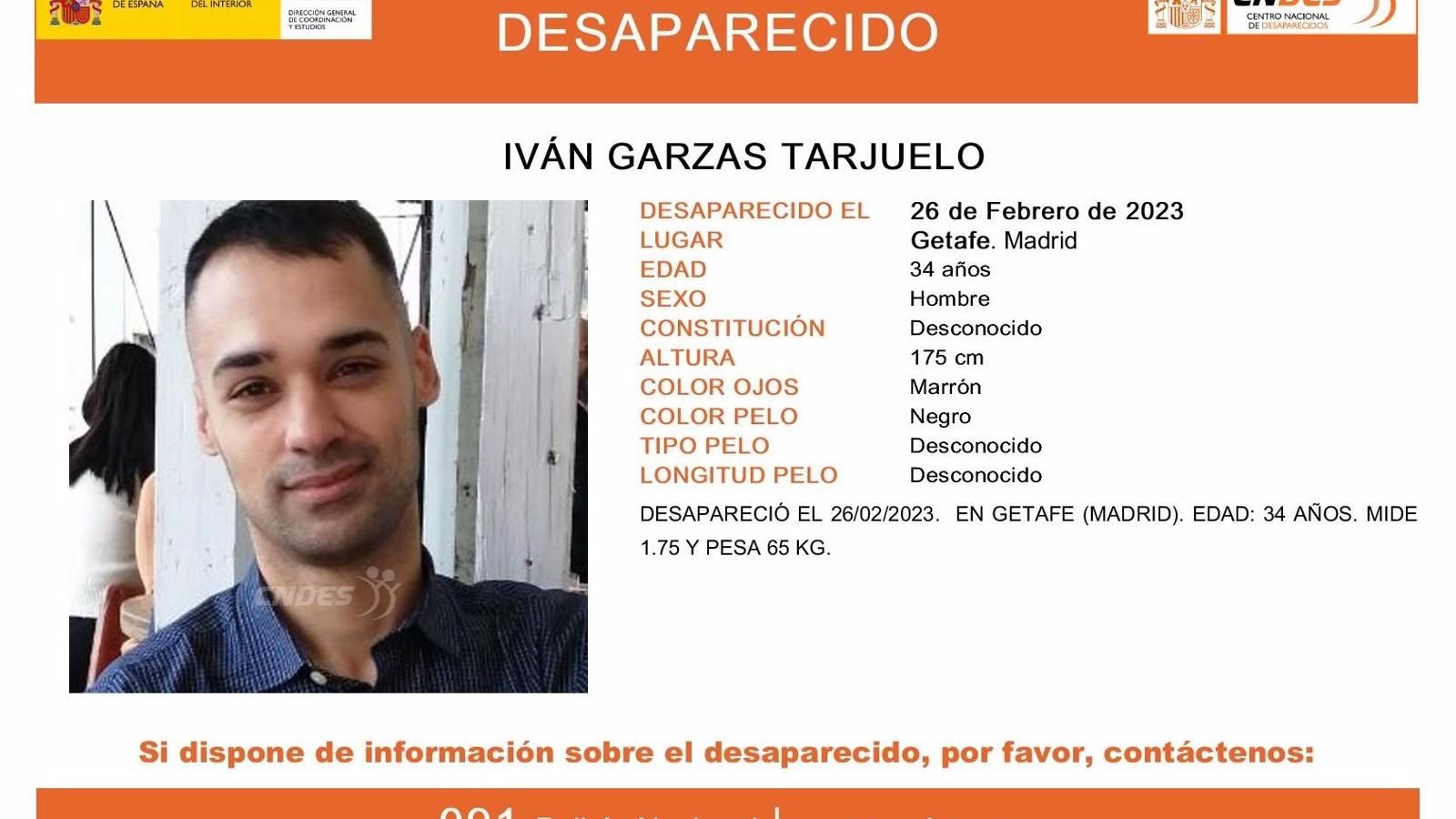 Buscan a un hombre de 34 años desaparecido desde el 26 de febrero en Getafe