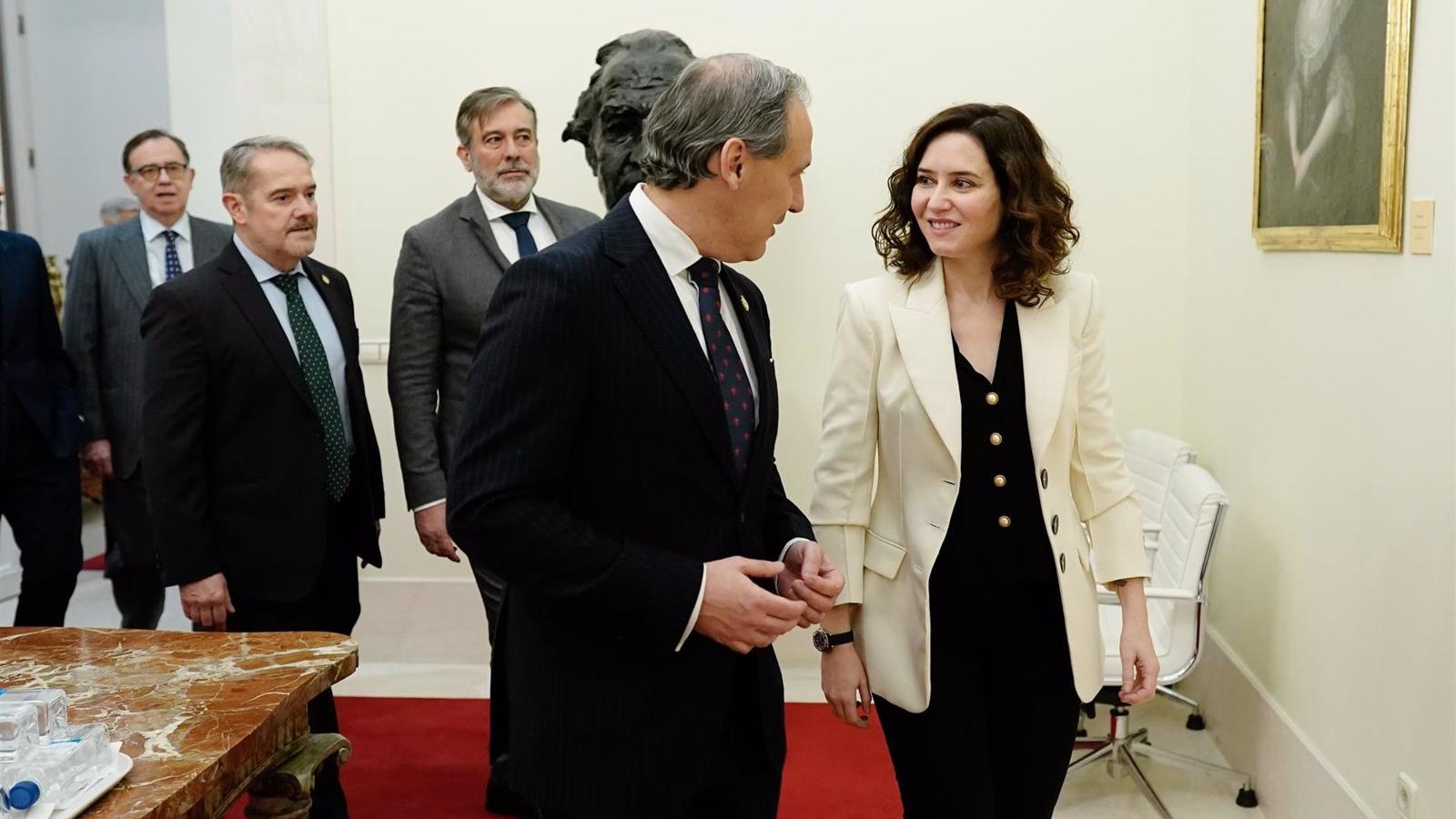Díaz Ayuso aborda con el ICAM los "perjuicios" ocasionados por la huelga de letrados de la justicia