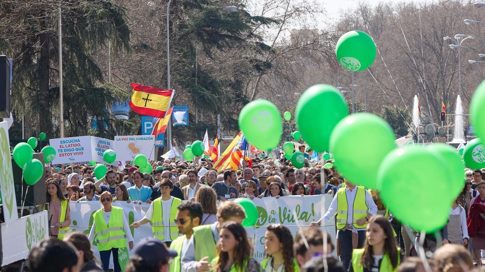 Miles de personas se manifiestan en Madrid contra la "cultura de la muerte" de leyes como la del aborto y la eutanasia