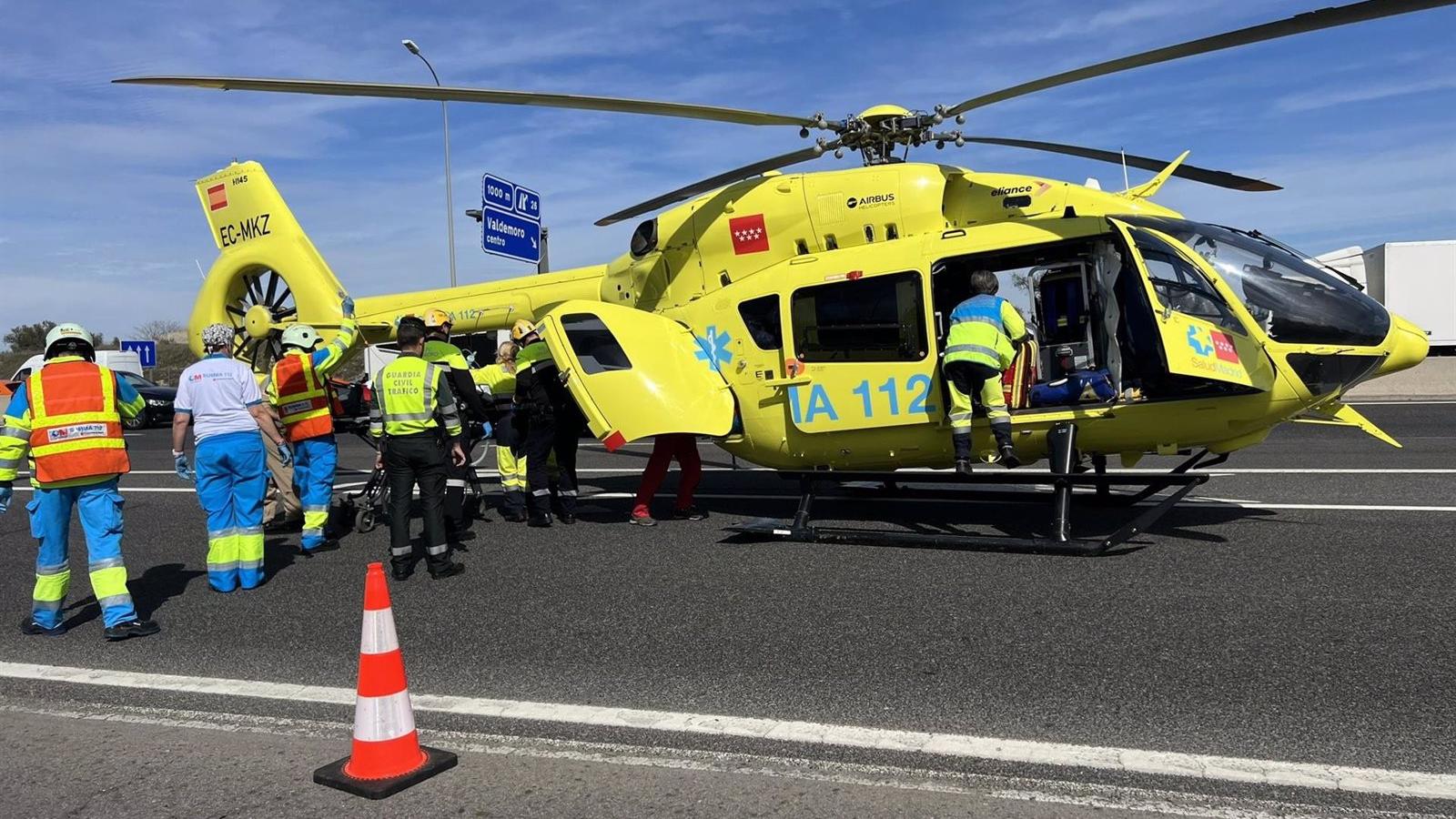 Herido muy grave un motero de 43 años tras sufrir una salida de vía en la A-4 en Valdemoro