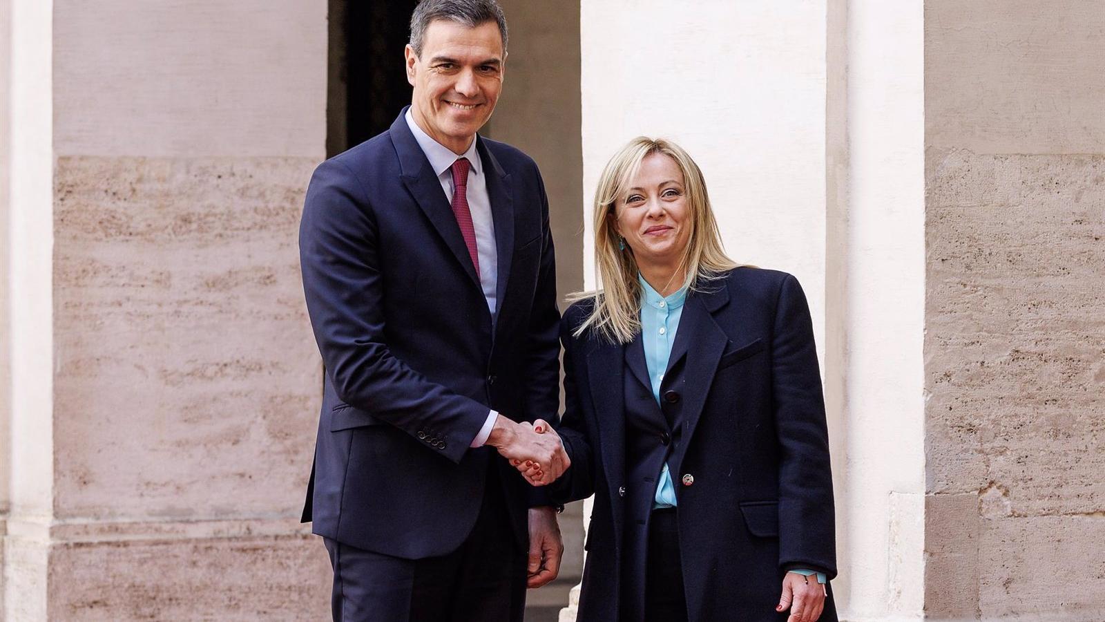 Sánchez dice ante Meloni que los objetivos de España e Italia están "alineados", destacando el Pacto de Migración
