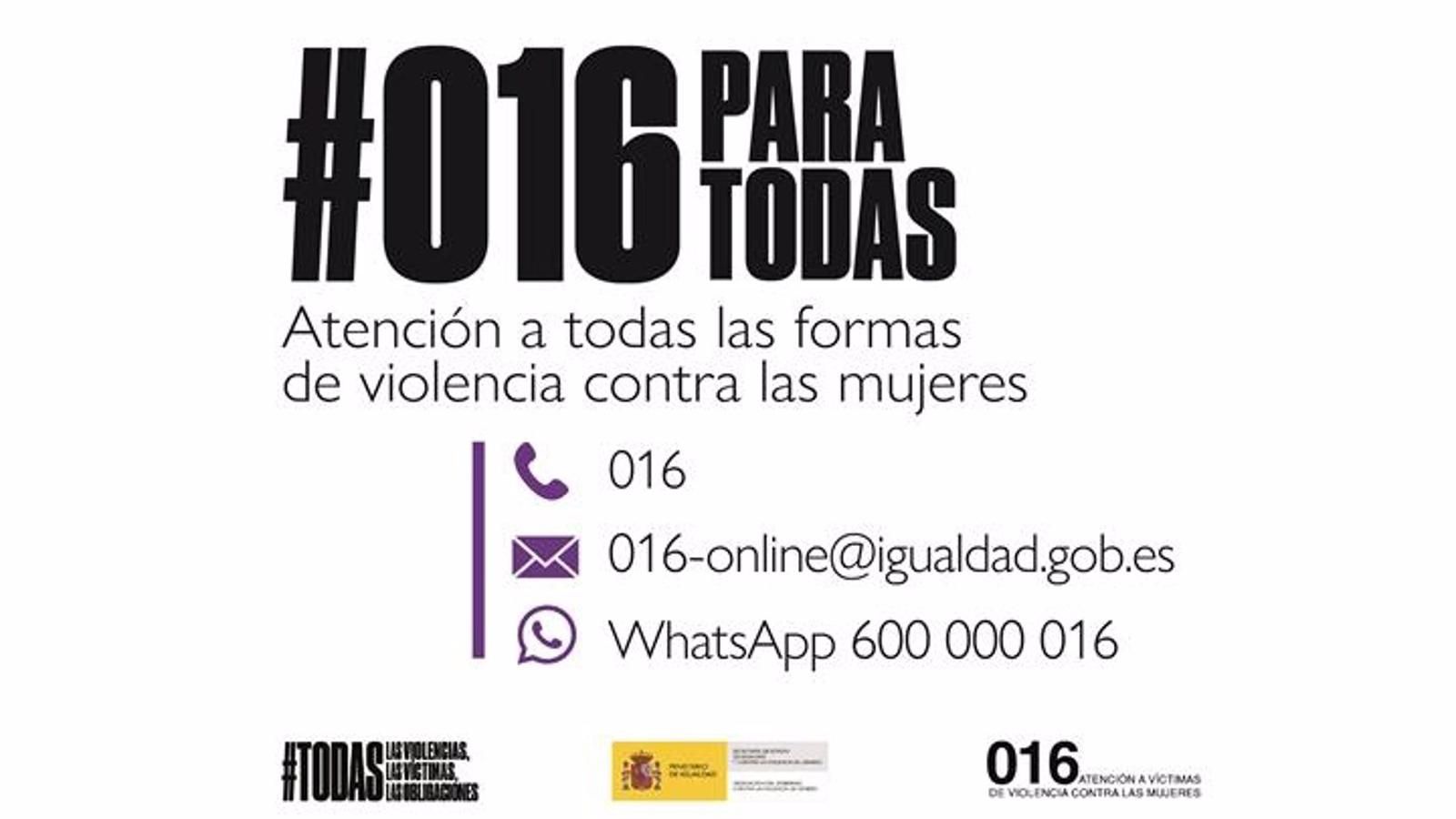 El teléfono 016 contra la violencia machista recibió en la Comunidad 2.241 llamadas en marzo, un 3,2% más