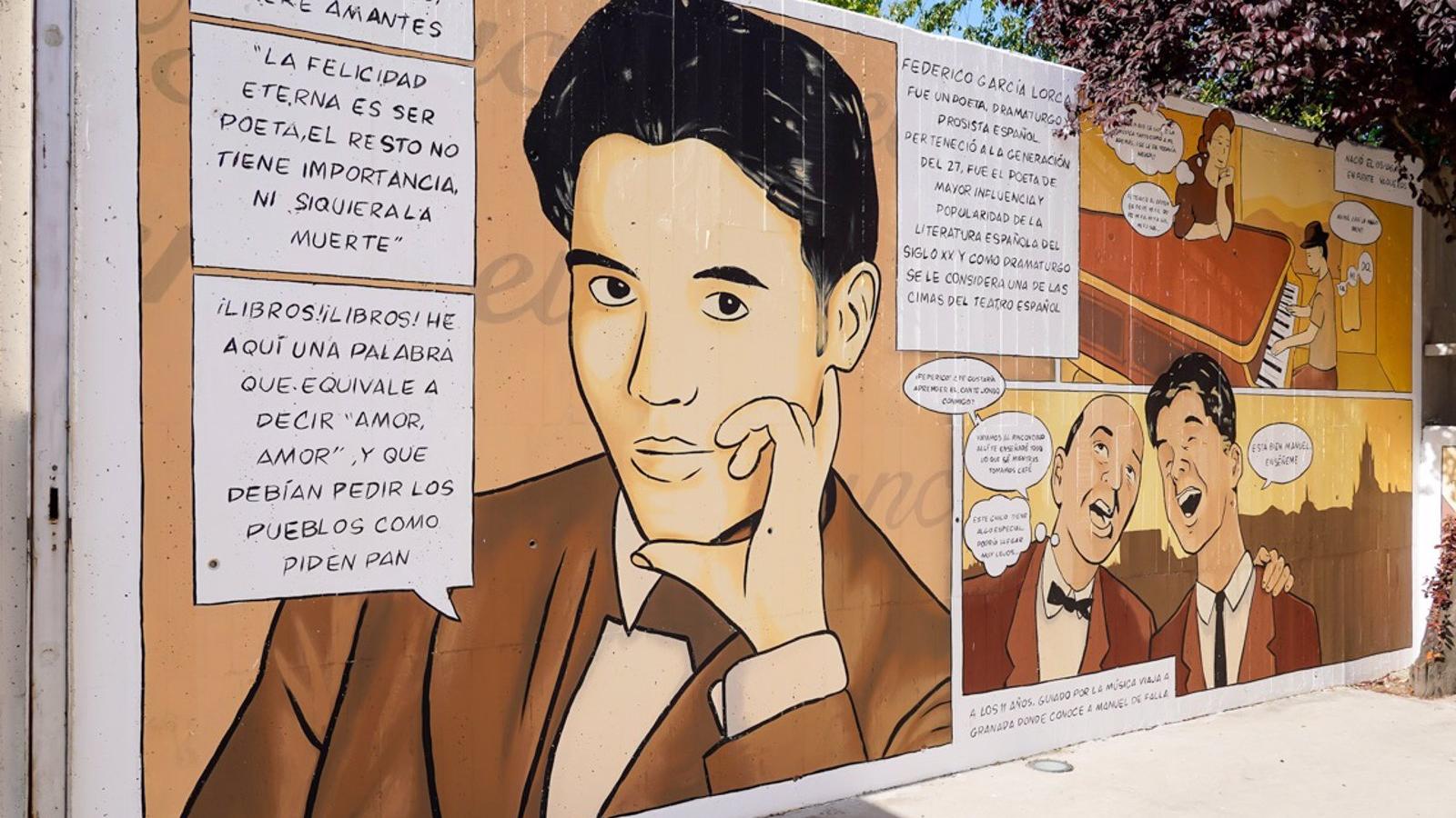 La Biblioteca Central Federico García Lorca de Torrejón homenajea al poeta con un nuevo mural