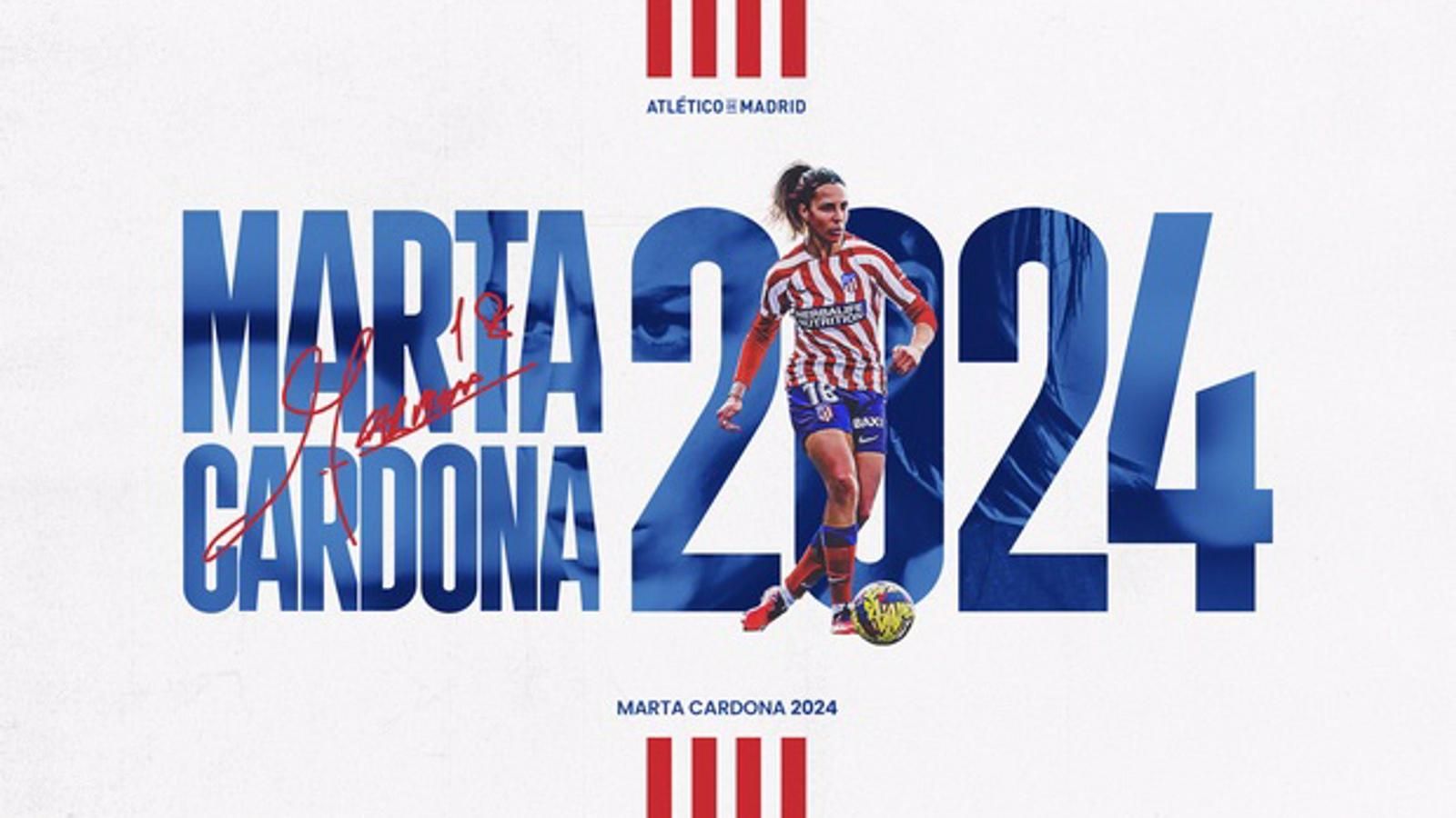  Marta Cardona renueva con el Atlético de Madrid hasta 2024