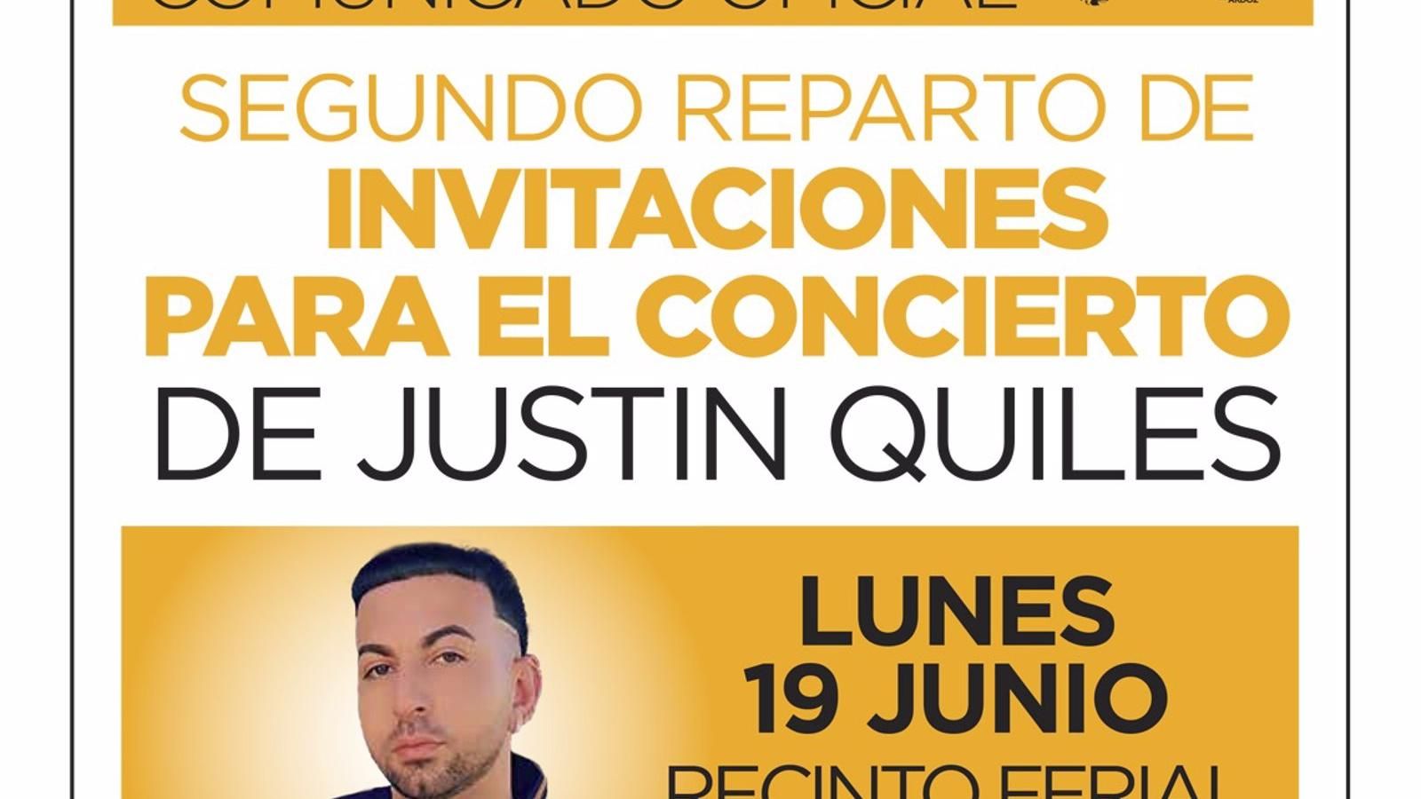 Los vecinos de Torrejón pueden recoger este jueves invitaciones para el concierto de Justin Quiles del lunes