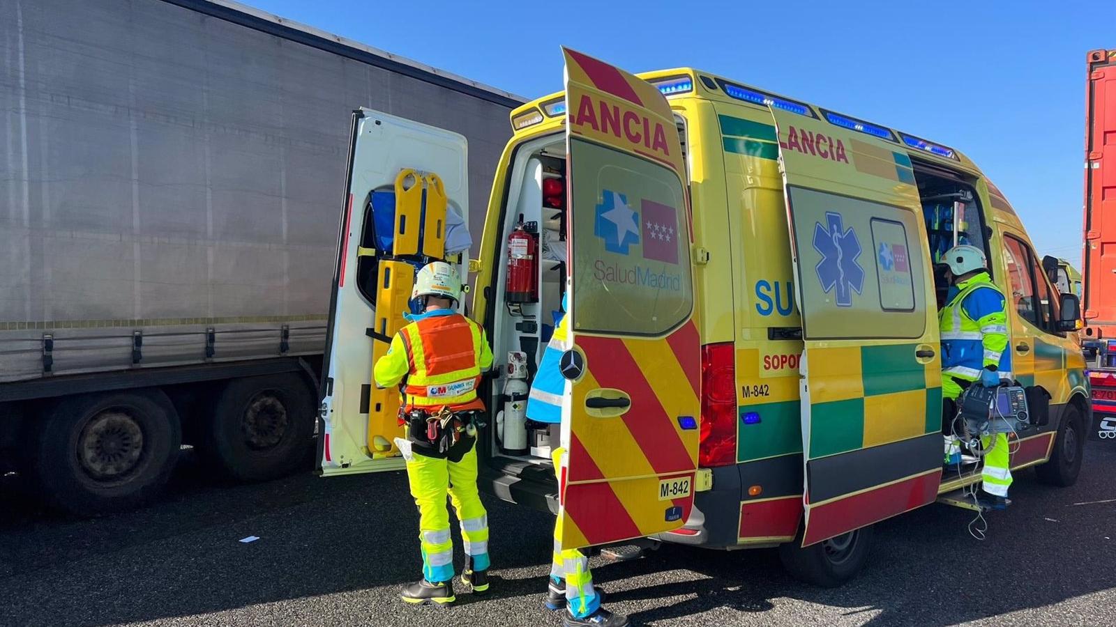 Siete heridos en un accidente múltiple en la M-50 con varios vehículos implicados