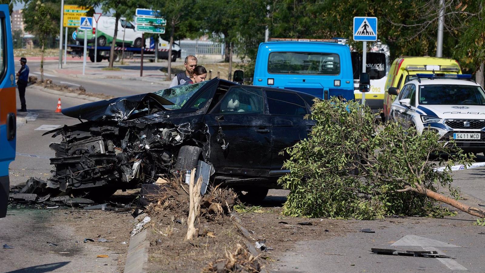 Detenidos 3 ocupantes del coche robado que provocó el accidente mortal en una persecución en Villaverde
