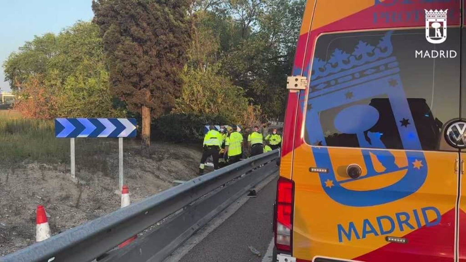 Herido un motorista de 49 años en la vía de incorporación desde la M-40 hacia la A-3