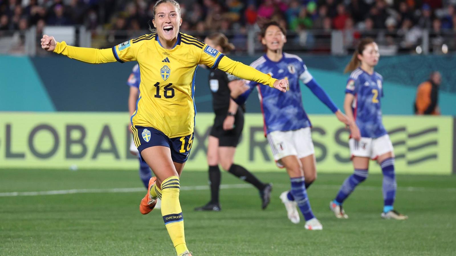 Suecia vence (2-1) a Japón y jugará contra España en semifinales del Mundial