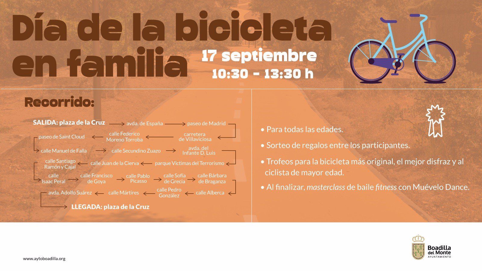Boadilla celebra este domingo el Día de la Bicicleta en Familia