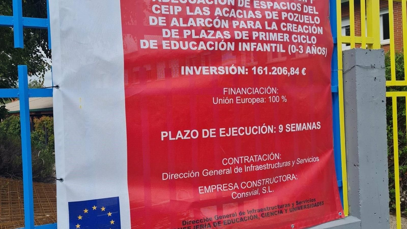 Familias del CEIP Las Acacias de Pozuelo se quejan por obras de adecuación de instalaciones para niños de 0 a 3 años