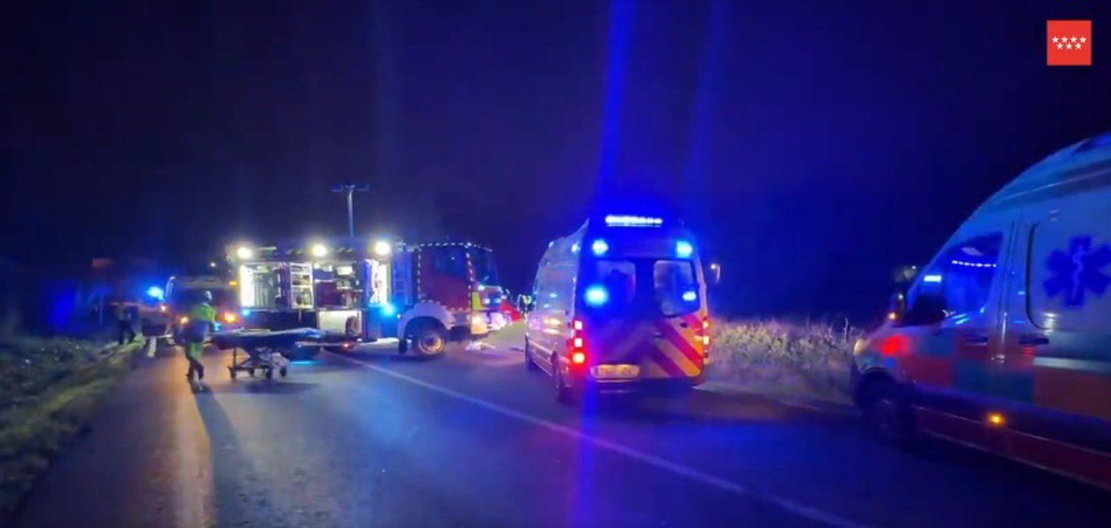 Un fallecido y tres heridos graves por la colisión frontal de dos vehículos en Arganda del Rey