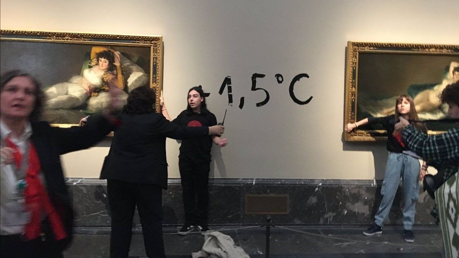  Detenidos 22 activistas ambientales en toda España por lanzar pintura a cuadros y edificios y cortar carreteras y aeropuertos