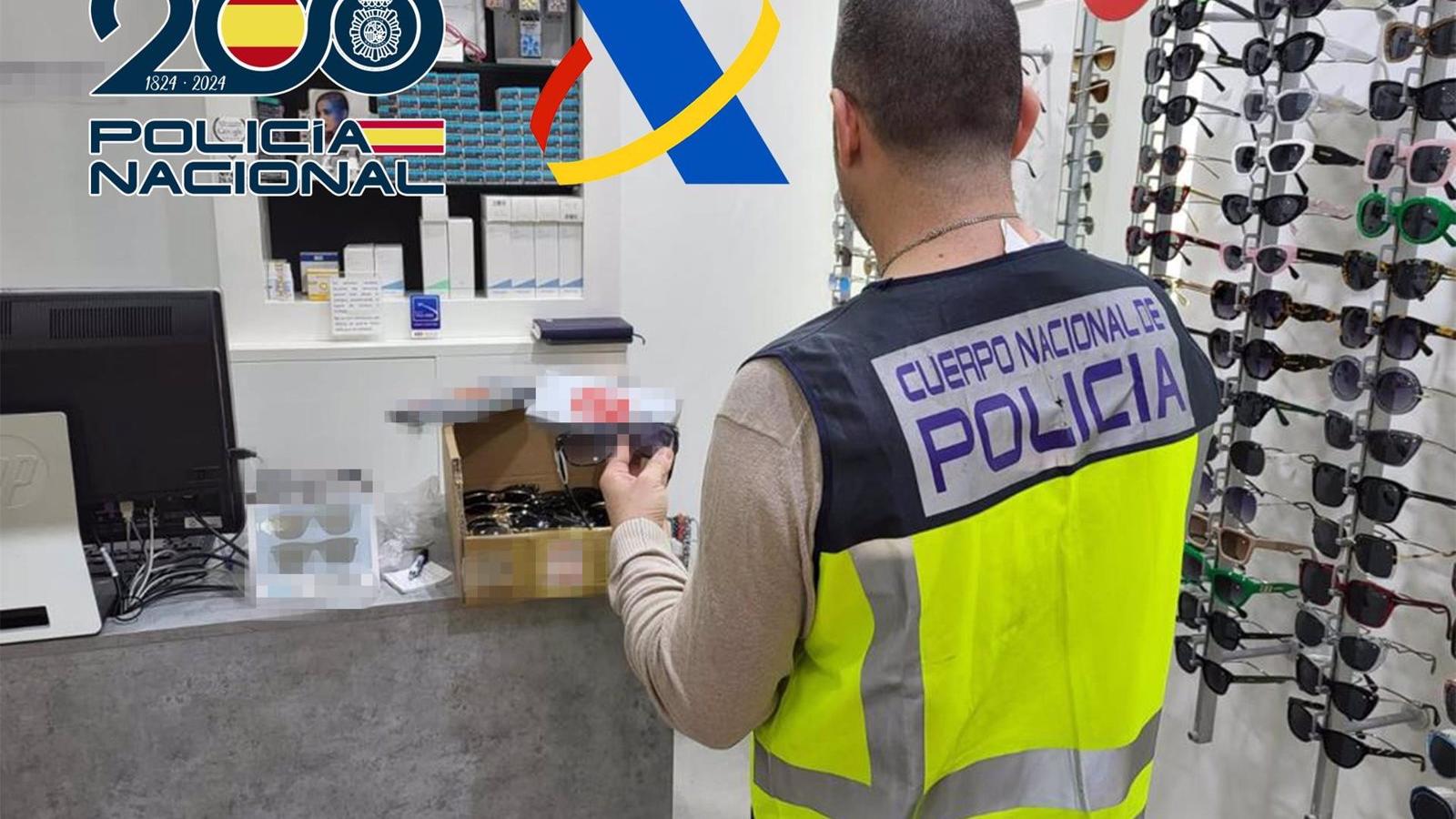 La Policía intercepta falsificaciones de gafas de sol valoradas en 43.000 euros que vendía una cadena de ópticas