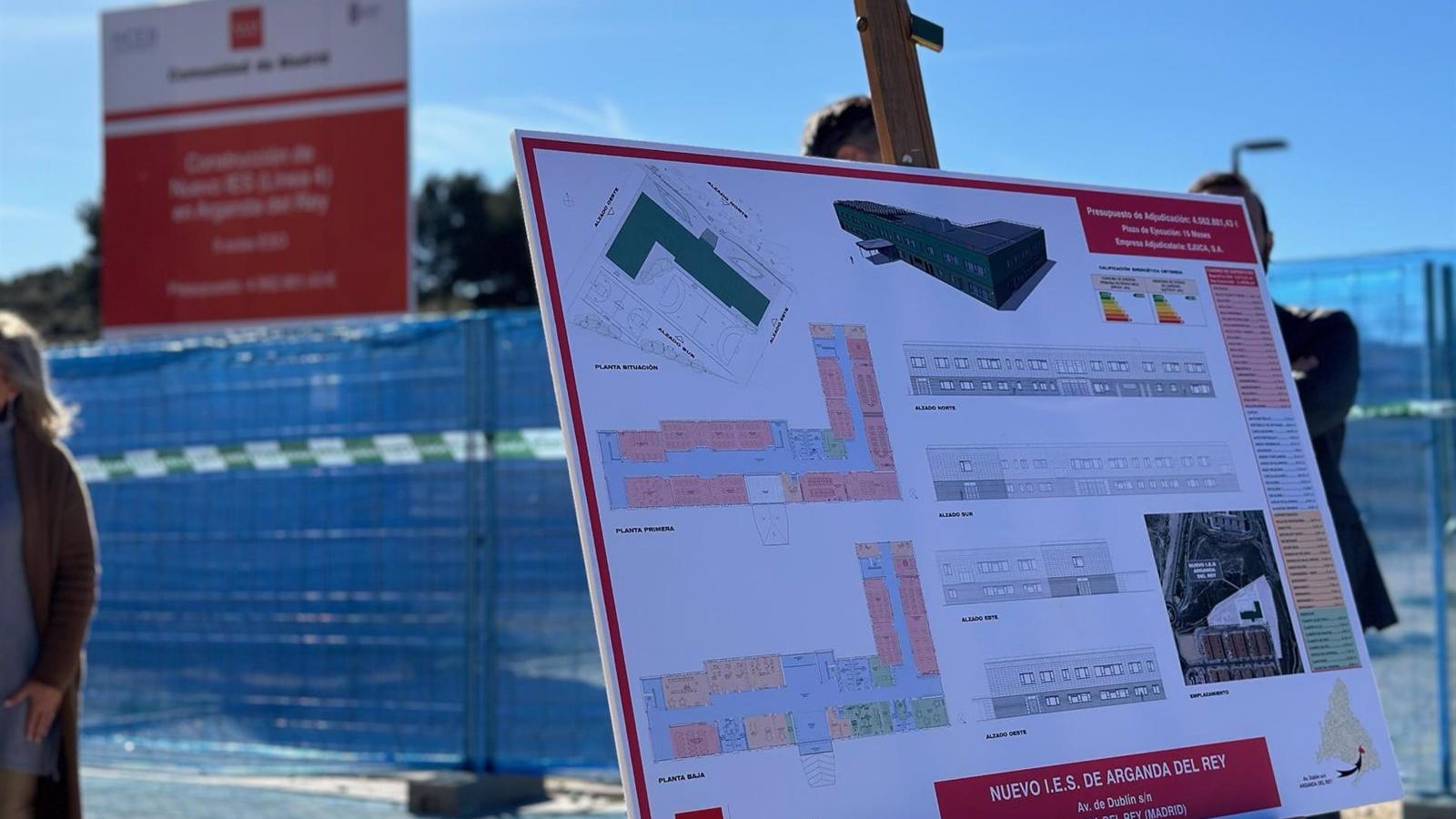 Arrancan las obras del nuevo instituto de Arganda que estará ubicado en la parcela de la Avenida de Dublín