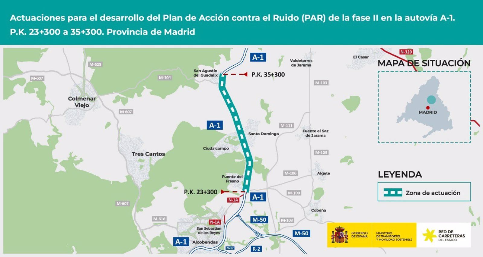 La A-1 contará con más de 5.000 metros de pantallas acústicas entre Fuente del Fresno y San Agustín
