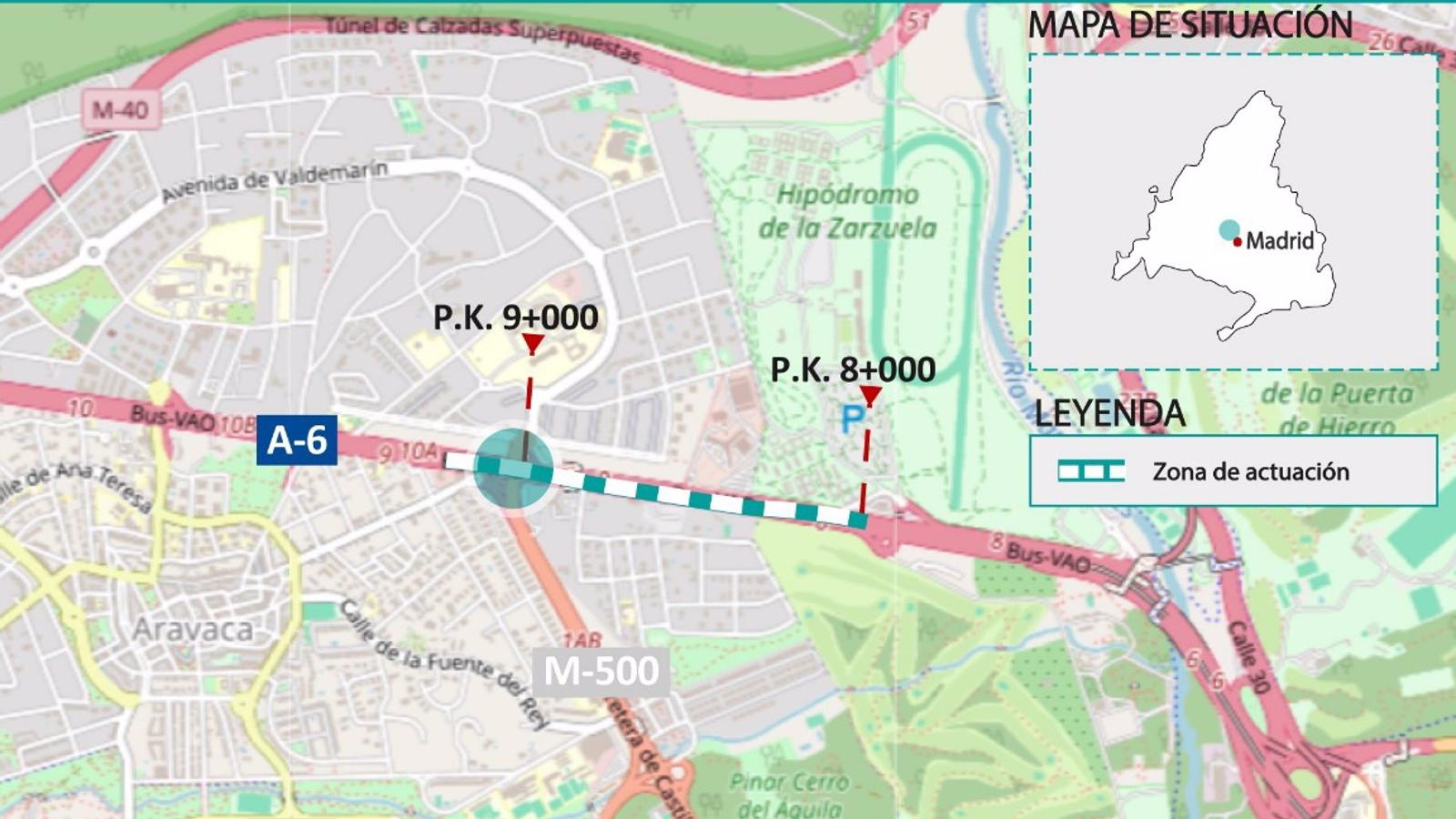 Aprobado definitivamente el trazado de la remodelación del enlace entre la A-6 y la M-500