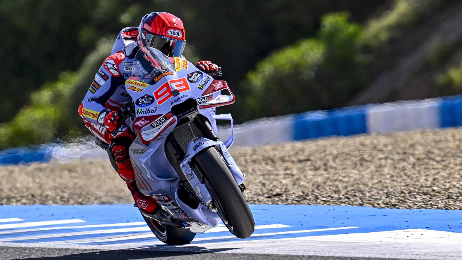 Marc Márquez destaca en Jerez pese a no ganar