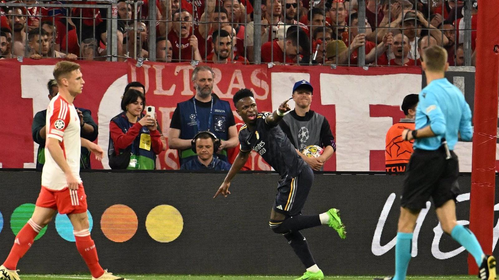 El Real Madrid salva un empate en Múnich gracias al doblete de Vinícius