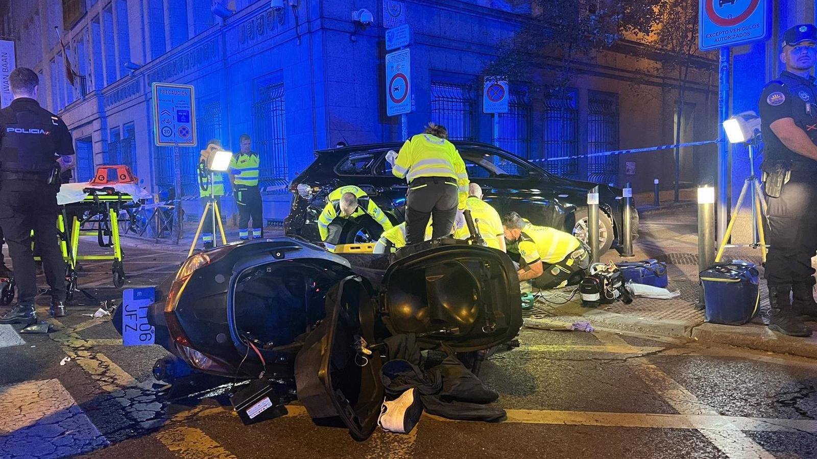 Herido de gravedad un motorista en el Paseo del Prado