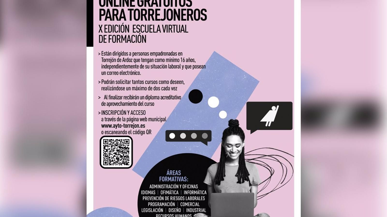 La Escuela Virtual de Formación de Torrejón de Ardoz amplía su oferta a 350 cursos online gratuitos