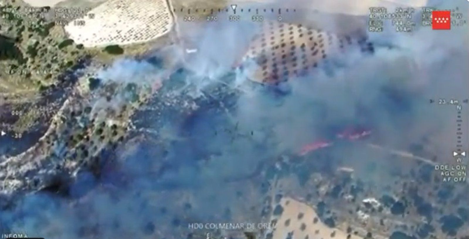 Controlado un incendio de matorral en Colmenar de Oreja con 23 dotaciones de emergencia