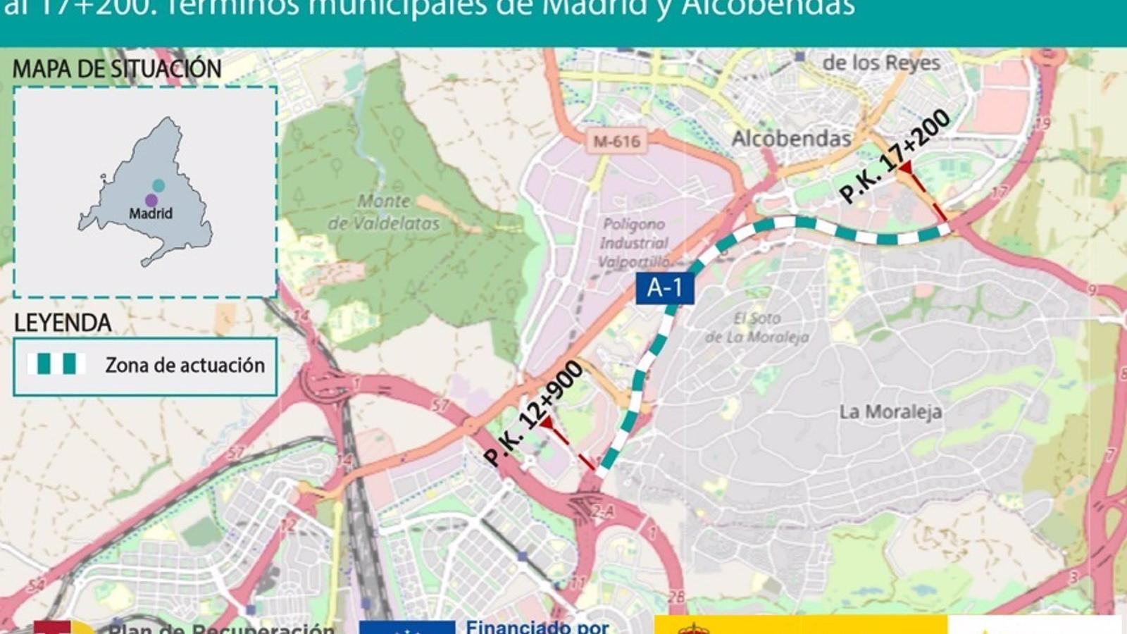 Aprobado el proyecto para reducir el ruido en un tramo de la A-1 entre Madrid y Alcobendas