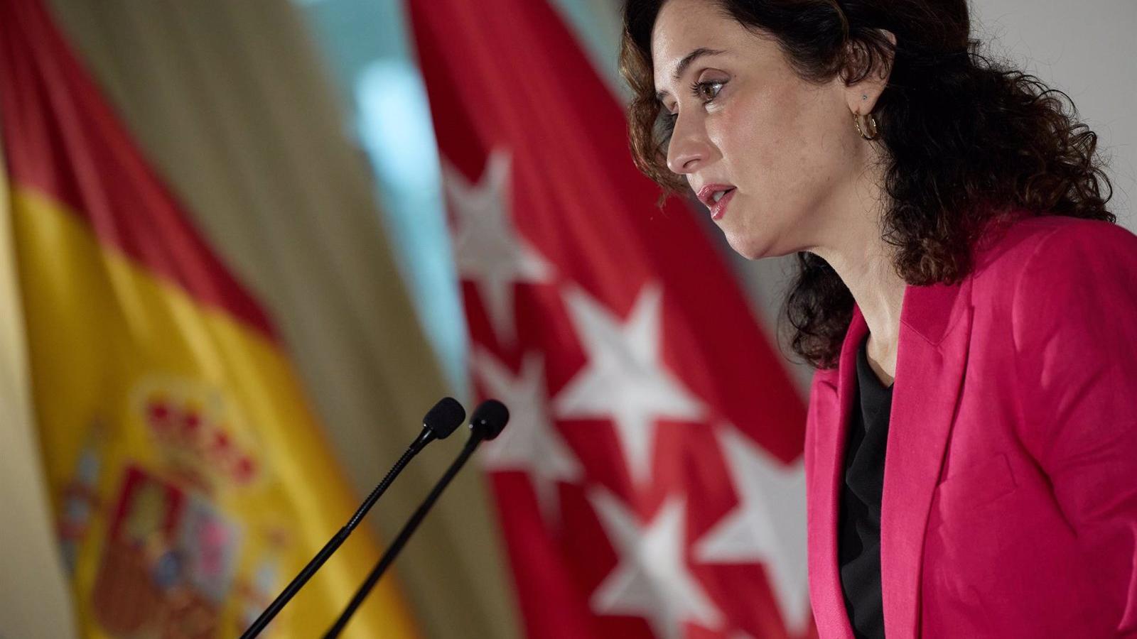 La presidenta madrileña alerta sobre la influencia de Bildu en el Gobierno