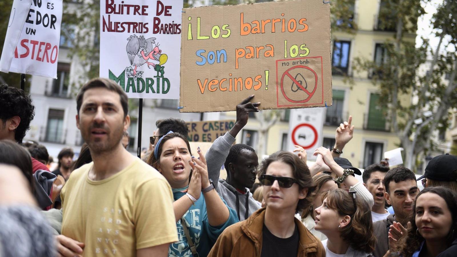 Una manifestación en Madrid reclama la bajada de los precios del alquiler