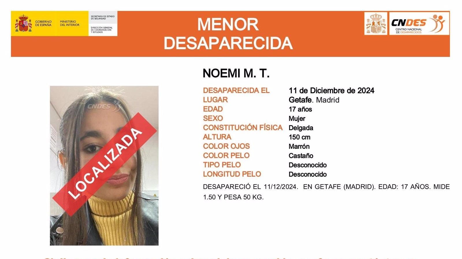 Encuentran a joven de 17 años que había desaparecido el miércoles en Getafe