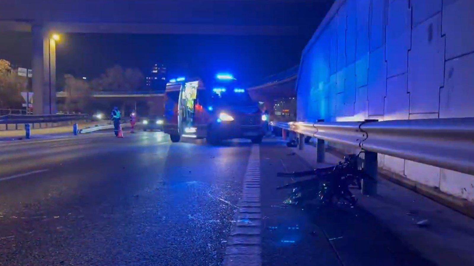 Un accidente en la M-30 deja a un motorista gravemente herido