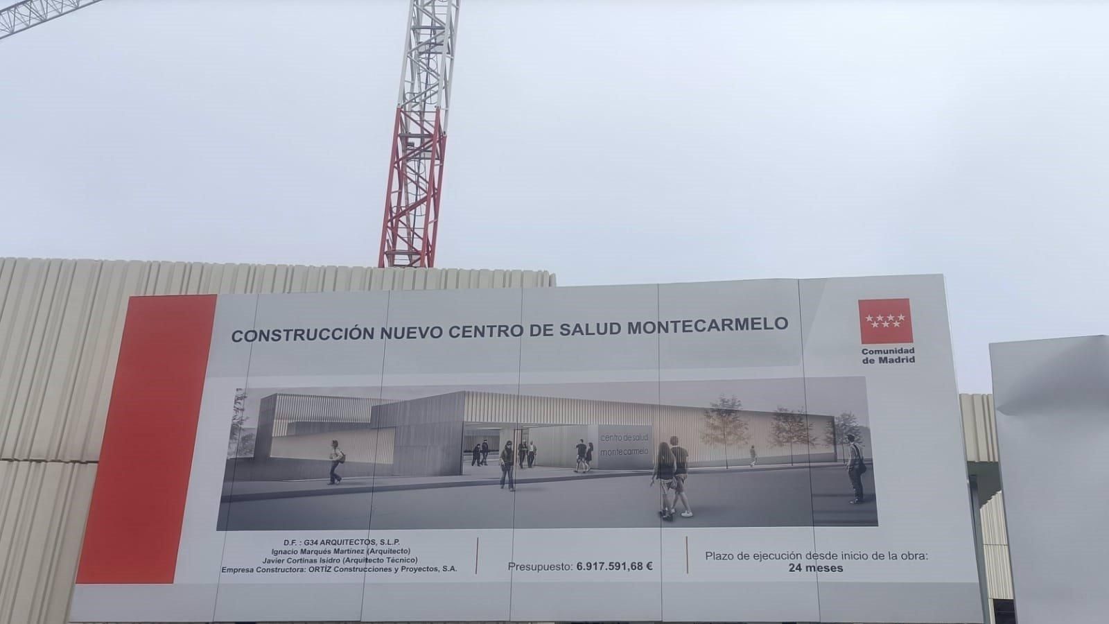 La Comunidad de Madrid concluirá en mayo el nuevo Centro de Salud de Montecarmelo
