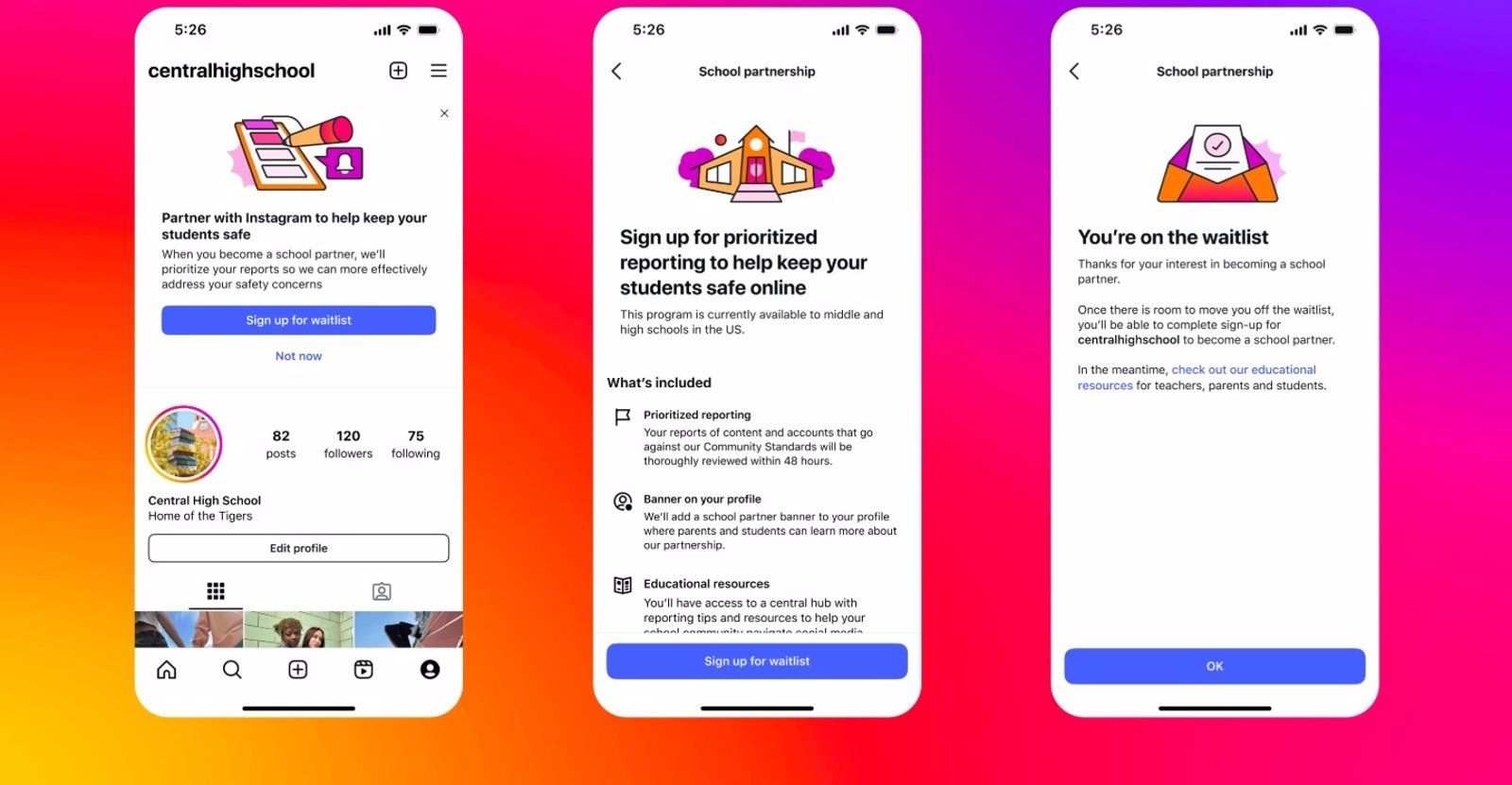 Instagram facilita a las escuelas denunciar casos de acoso