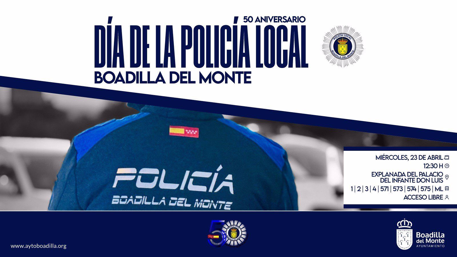 Los vecinos de Boadilla celebran el 50 aniversario de su Policía Local con actos institucionales y escolares