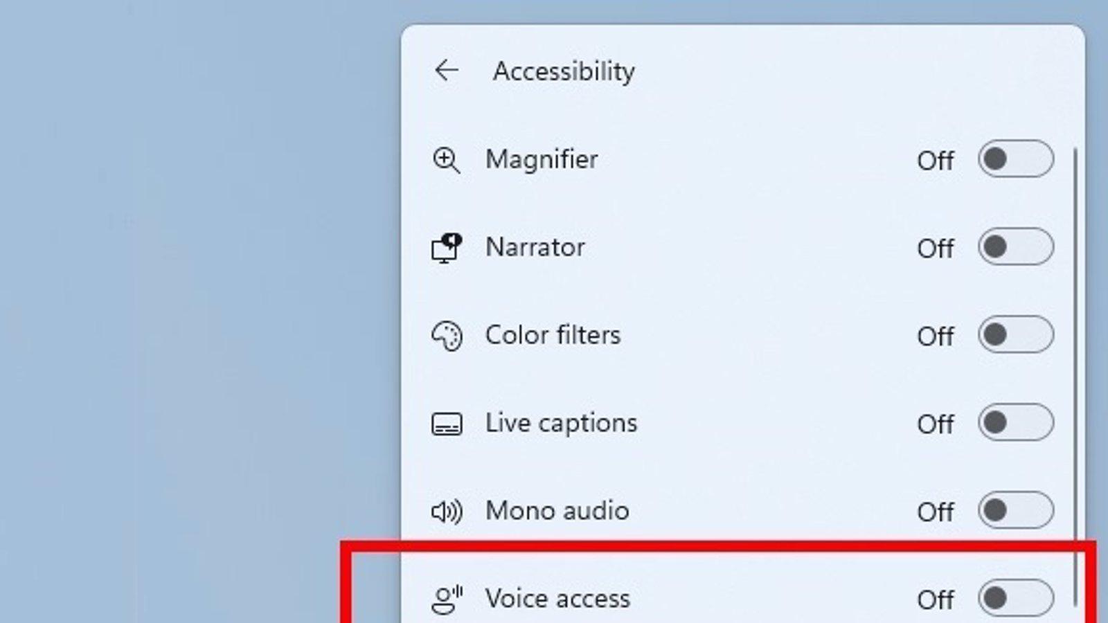 Windows 11 permitirá activar el 'Acceso por voz' desde la barra de tareas