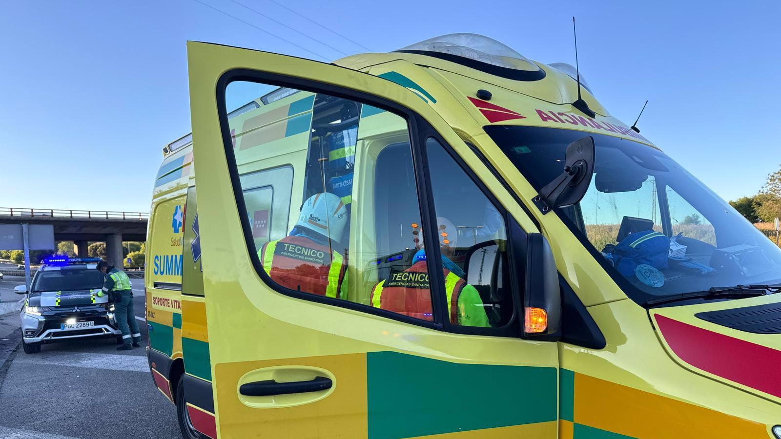 Cuatro jóvenes heridos de gravedad en un accidente frontal en Fuenlabrada