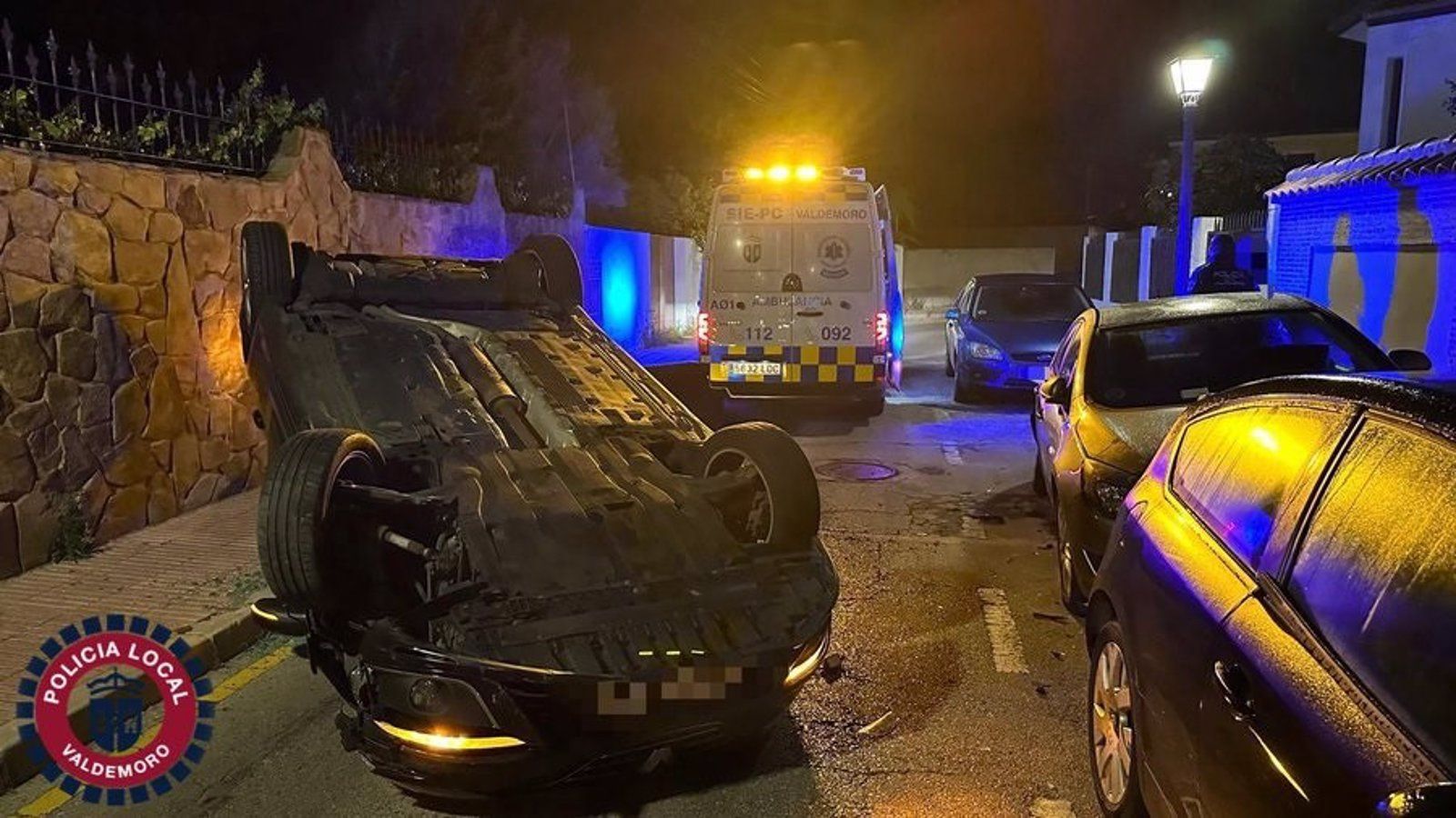 Detenido en Valdemoro un conductor tras volcar triplicando la tasa de alcoholemia