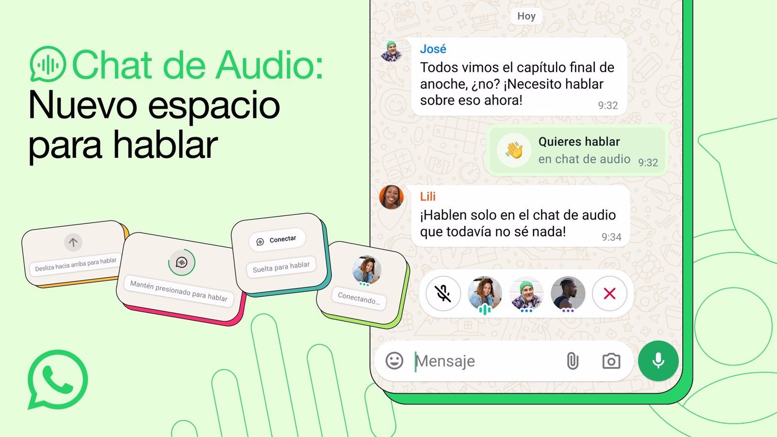 WhatsApp activa los chats de audio para todos los grupos